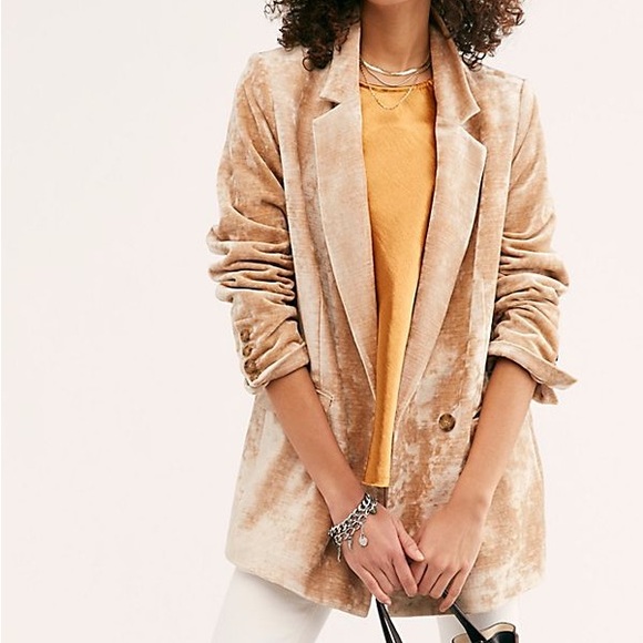 Free People Jackets & Blazers - Free People Uptown Girl Velvet Blazer Size Small